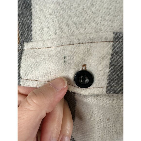 Automet Womens Brown Shacket Medium Plaid collared button up Nylon long sleeve - Picture 3 of 9